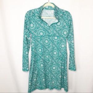 Soybu dress small blue green long sleeve small